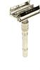 Double Edge Brass Smooth Safety Shaving Razor With Butterfly open Mechanism & Premium Wooden Shaving Brush Combo - HR3 view 3
