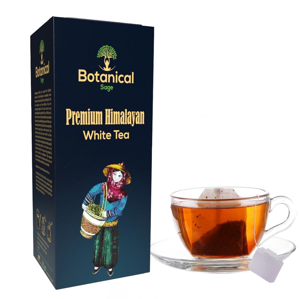Botanical sage- Himalayan White Tea 40 Pyramid Tea Bags | Selected Himalayan White Tea leaves | Selected | Luxury