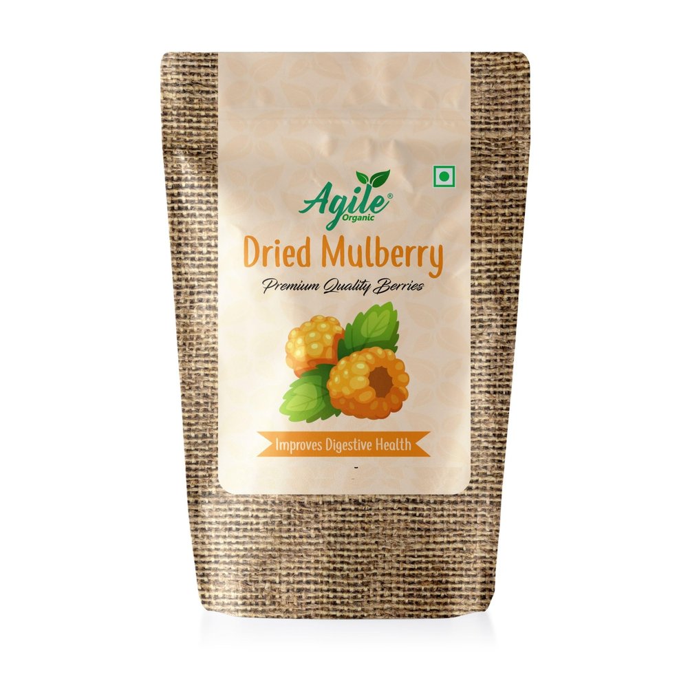 Agile Organic Naturally Dried Mulberries 100g | Naturally Sweet Dried Mulberry | 100 Grams Trial Pack