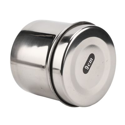 Ubersweet Commode Table Top Storage Box Durable Round Hard Stainless Steel Storage Cans With Detachable Lid Home For Dentist For Hospital (9cm)