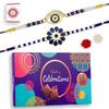 JAIPUR ACE Rakhi Hamper With Chocolate Celebration Box Combo Pack, Rakshabandhan Rakhi Gift Hamper For Brother/Bro With Roli Kumkum & Greeting Card (2 Evil Eye Rakhi + Celebratio), 250 Gm view 1