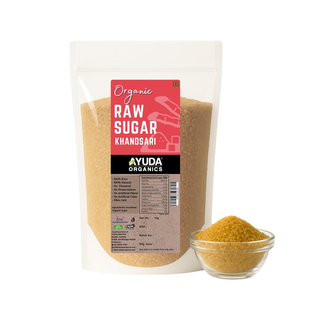 Ayuda Organic Desi Khand Sugar 1Kg | Natural Khandsari Raw Sugar | Fresh Unrefined Organic Shakkar & Chini I Khandsari I Unrefined & Unprocessed I Pure Deshi Khand I Chemical & Pesticides Free I Healthy & Wholesome I With rich taste & fine texture I 
