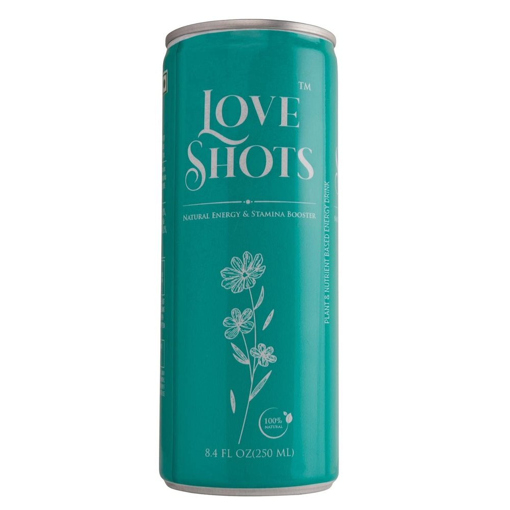 Love Shots Natural Energy Drink, 5X More Energy Natural Vitamin C, Potassium, Iron, and Manganese | Energizing Beverage|Lemon Grass,250 ml (6 Pack)