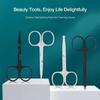 Black and Sliver 2 Pack Curved and Rounded Facial Hair Scissors Set for Men Women - Mustache, Nose, Beard, Eyebrows, Eyelashes and Ear Hair Cutting Scissors - Stainless Steel Trimming Scissors view 2