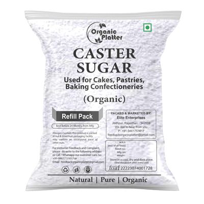 Castor Sugar|Desi Shakkar Bura|Caster Sugar|Desi Khand|Pisi Shakkar|Chini Powder for Baking|White Sugar Bura|Desserts Sugar|Sulphurless Sugar|Chini Powder for Baking - Refill Pack (1800g)