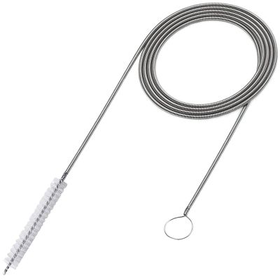 Flexible Drain Brush 150 cm, Flexible Cleaning Brush for Pipes with Narrow Drain Hole, Fridge Cleaning Brush, Flexible Fridge Brush, Pipe Cleaning Spiral for Pipe Dredging