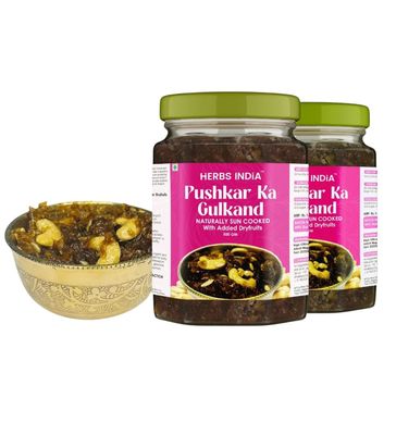 HERBS INDiA Pushkar Ka Gulkand- Cashew and Added DryFruits | Homemade-Pack of 1(500gm)