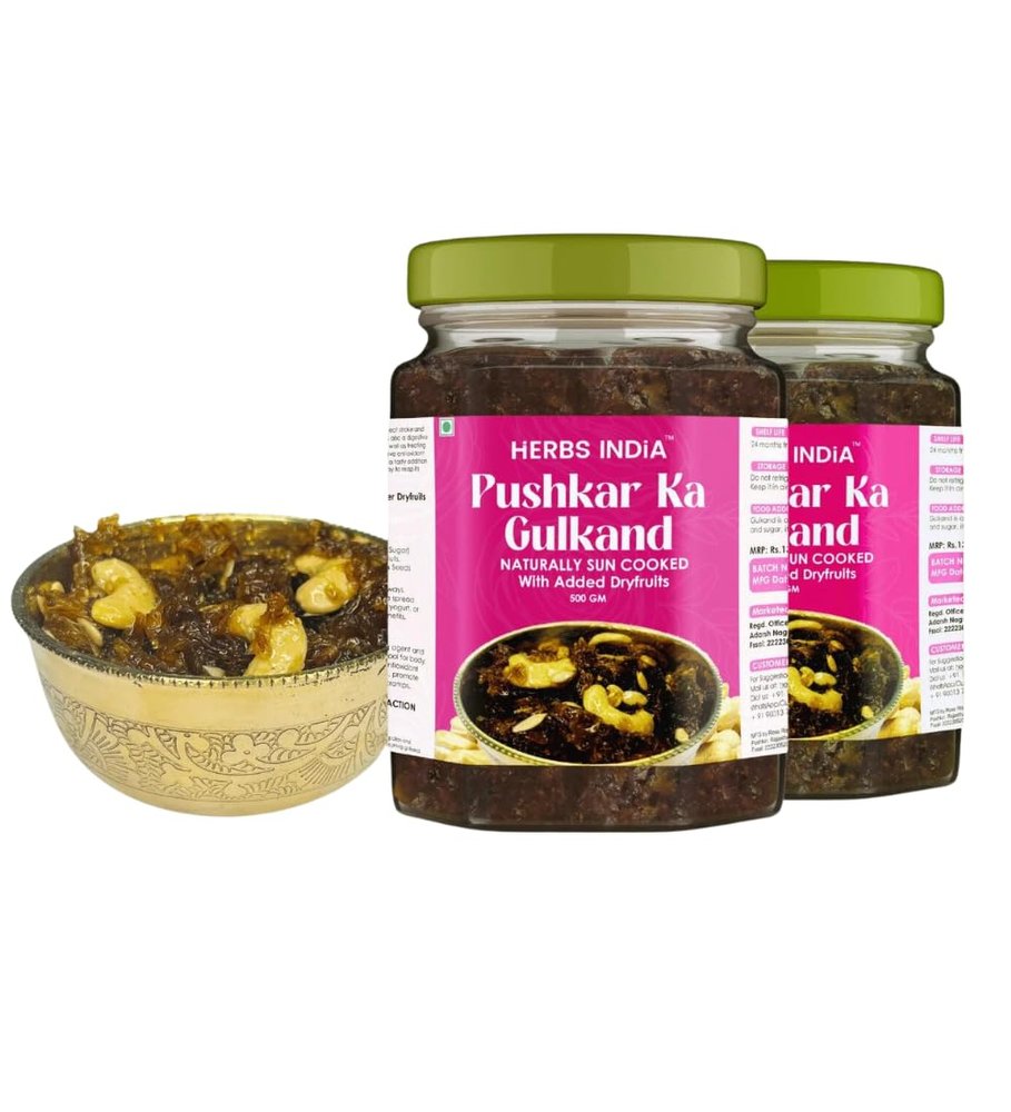 HERBS INDiA Pushkar Ka Gulkand- Cashew and Added DryFruits | Homemade-Pack of 1(500gm)
