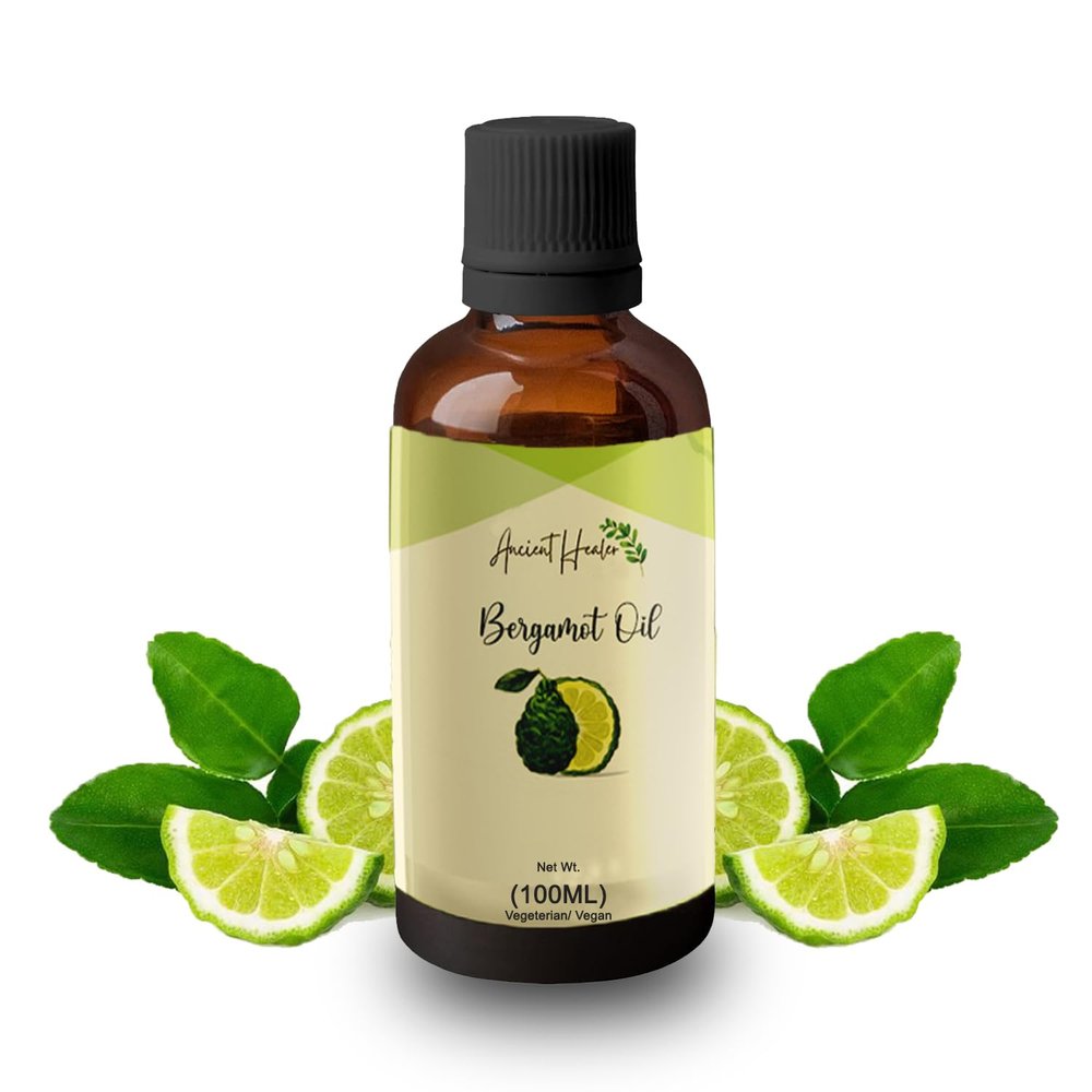 ANCIENT HEALER Bergamot Essential Oil Natural & Organic -Essential Oil for Skin, Face, Hair, Diffuser, Candle Making for Skincare and Aromatherapy with Pure Scent Oil-100 ml