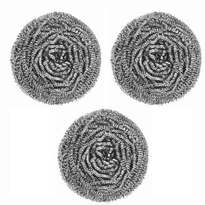 JSV Stainless Steel Scrubber Steel Scrubber Pad Used for Dishes, Pots, Pans, and Ovens. Easy Scouring Scrubber for Tough Kitchen Cleaning Pack of 3 || KM93