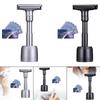 Adjustable Double Edge Safety Razor with Stand Holder Portable Manual Shaver Silver view 4