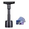 Adjustable Double Edge Safety Razor with Stand Holder Portable Manual Shaver Black view 1