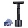 Adjustable Double Edge Safety Razor with Stand Holder Portable Manual Shaver Black view 2