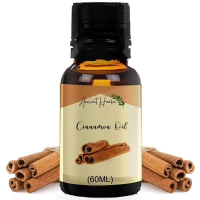 ANCIENT HEALER Cinnamon Essential Oil | Natural & Organic Scent Oil for Skin, Face, Hair, Aromatherapy & Candle Making | Pure Oil for Skincare & Relaxation | Diffuser & Candle Making Ingredient -60ml