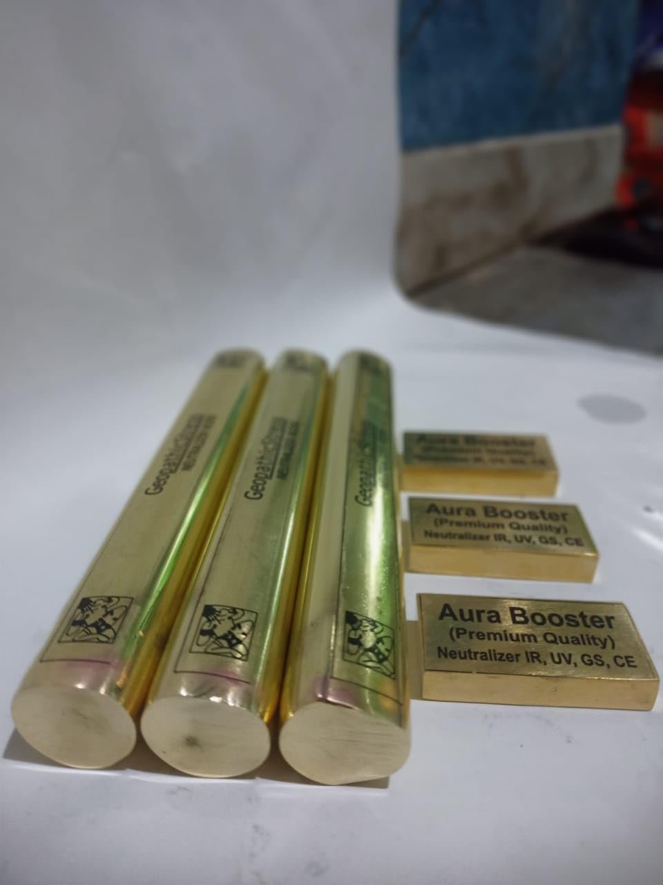 Geopathic Stress Rod Brass Neutralizer and Aura Booster for Good Health and Wealth removes Out The Negative Effects (3 Geopathic Stress Rod 3 Aura Booster)