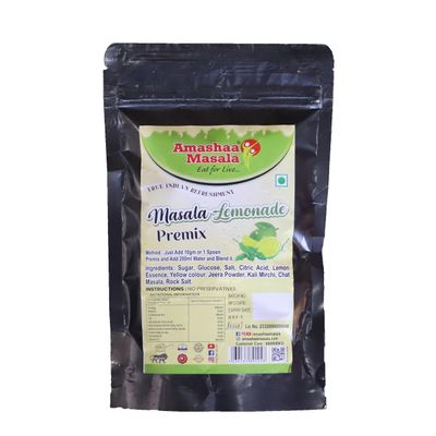 Amashaa Masala - Lemonade Nimbu Paani Masala Shikanji Instant Drink Premix | Immunity Booster | All Natural | No Artificial Colour | Drink Anytime Lime Juice Masala Shikanji