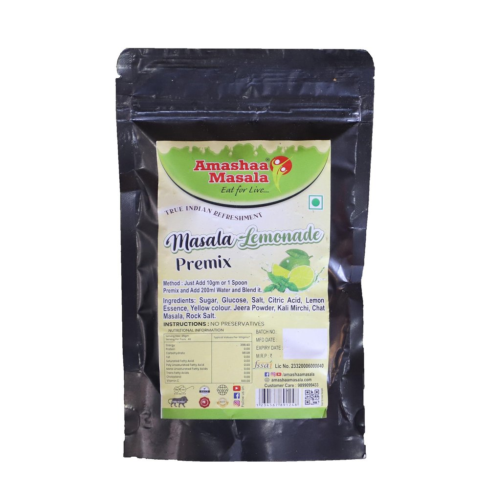 Amashaa Masala - Lemonade Nimbu Paani Masala Shikanji Instant Drink Premix | Immunity Booster | All Natural | No Artificial Colour | Drink Anytime Lime Juice Masala Shikanji