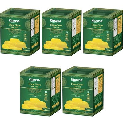 Khaosa Cham-Cham | 5Kg | Authentic Bikaneri Dessert | Soft and Spongy Sweets | Exotic Flavours | Gift-Worthy | 16 Pieces Each Pack of 5