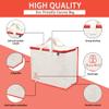 BLACKBOXES Canvas Reinforced Cotton Handles with Multipurpose Clothes Storage Organizer For Grocery vegetable shopping and Covers Zip Bags (Pack of 4) view 3
