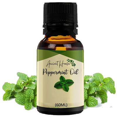 ANCIENT HEALER Peppermint Essential Oil | Natural & Organic Scent Oil for Skin, Face, Hair, Aromatherapy, and Candle Making | Pure Oil for Skincare and Relaxation - 60ml