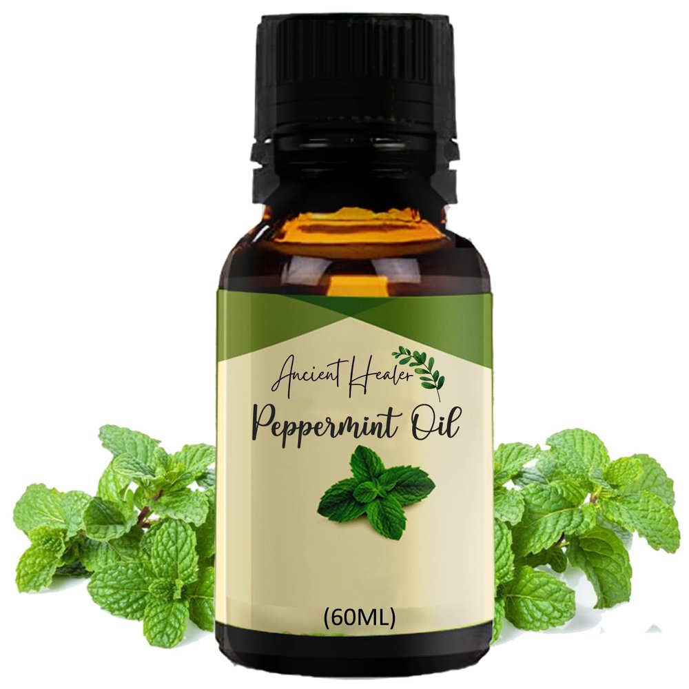 ANCIENT HEALER Peppermint Essential Oil | Natural & Organic Scent Oil for Skin, Face, Hair, Aromatherapy, and Candle Making | Pure Oil for Skincare and Relaxation - 60ml