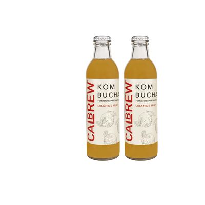 CALBREW KOMBUCHA "Bold and Enchanting Flavors | Energizing and Revitalizing | A Pack of 2 Orange Mint Kombuchas |250ml|"