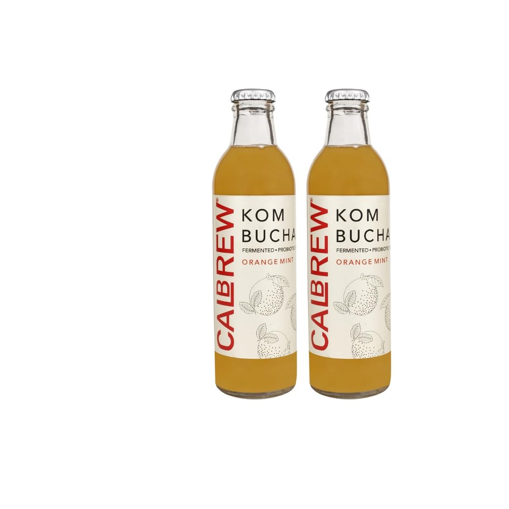 CALBREW KOMBUCHA "Bold and Enchanting Flavors | Energizing and Revitalizing | A Pack of 2 Orange Mint Kombuchas |250ml|"