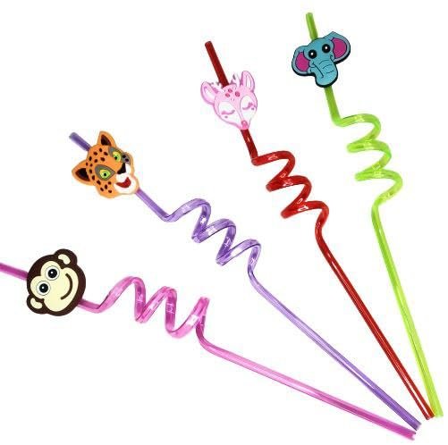 BRIKSHI Animal Drinking Straws Creative Cartoon Straws Props Birthday Celebration Carnival Party Supplies_PO4 ||2||Color and Design May Very