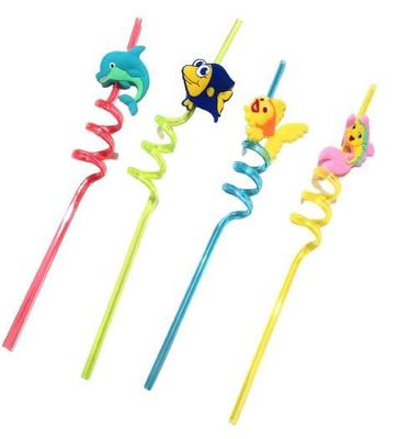 BRIKSHI Fish Drinking Straws Creative Cartoon Straws Props Birthday Celebration Carnival Party Supplies_PO4||2|| (Design May Vary)