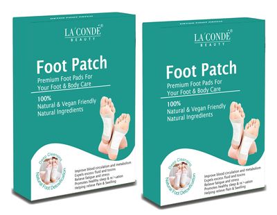 La'Conde Detox Foot Patches for Toxin Removal (Pack of 2,10 Patches) | detox patches for feet body detox foot patches | Stress Free & Pain Free Foot Pads for Relax Body | Detoxify Stress Relief Sleep Patch for Detoxification