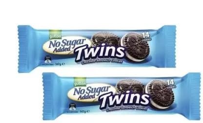 Gullon No Sugar Added Twins Cocoa Sandwich Cookies, 147g (Combo)