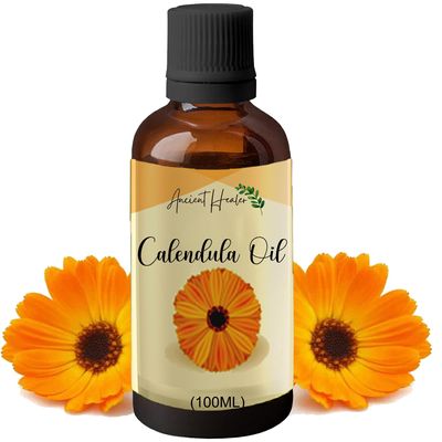 ANCIENT HEALER Calendula Essential Oil | Natural & Organic Scent Oil for Skin, Face, Hair, Aromatherapy, and Candle Making | Pure Oil for Skincare and Relaxation - 100ml