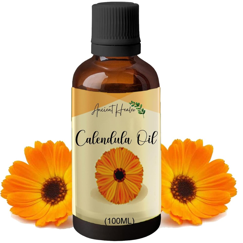 ANCIENT HEALER Calendula Essential Oil | Natural & Organic Scent Oil for Skin, Face, Hair, Aromatherapy, and Candle Making | Pure Oil for Skincare and Relaxation - 100ml