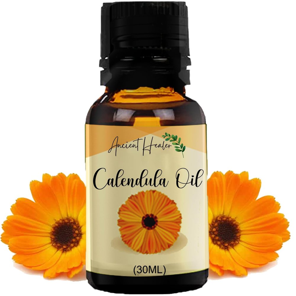 ANCIENT HEALER Calendula Essential Oil | Natural & Organic Scent Oil for Skin, Face, Hair, Aromatherapy, and Candle Making | Pure Oil for Skincare and Relaxation - 30ml