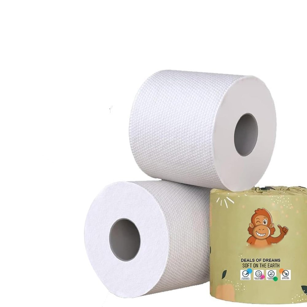 Deals Of Dreams| 2 Ply Toilet Paper without packaging | 17 GSM |100 Gram Each Roll | Tissue Paper Roll | Pack Of 20 Rolls | 120 Pulls Per Roll | Commercial Pack (20)