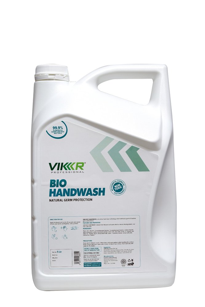 VIKR BIO Handwash 5000ml - Biodegradable Formula for Thorough Germ Defense, Skin-Friendly, Eco-Friendly Hygiene Solution - BIO Handwash with Natural Ingredients