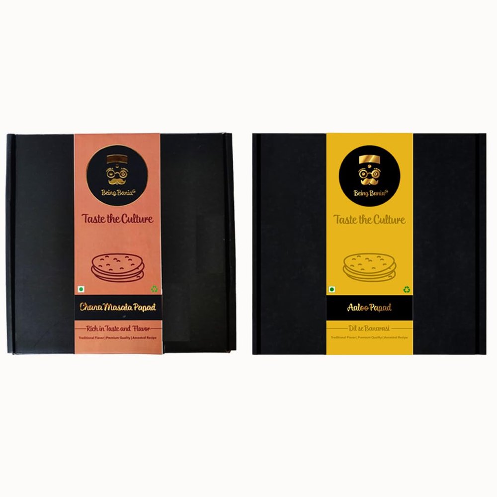 Being Bania Aloo Papad And Chana Papad| 900Gms| No Soda, No Preservatives |Tasty Papadam And Appalams| Mix Handmade Papads