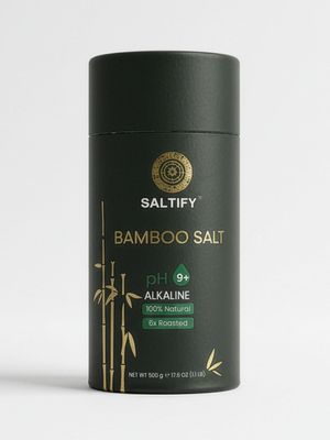 Saltify 6x Bamboo Salt | pH 9+ Alkaline | Six Times Roasted | Antioxidant | Anti-inflammatory | Natural Detox & Mineral-Rich Salt for Wellness | For Cooking | Skincare | Oral care | No Anti-Caking Agent | Powdered (500 g)