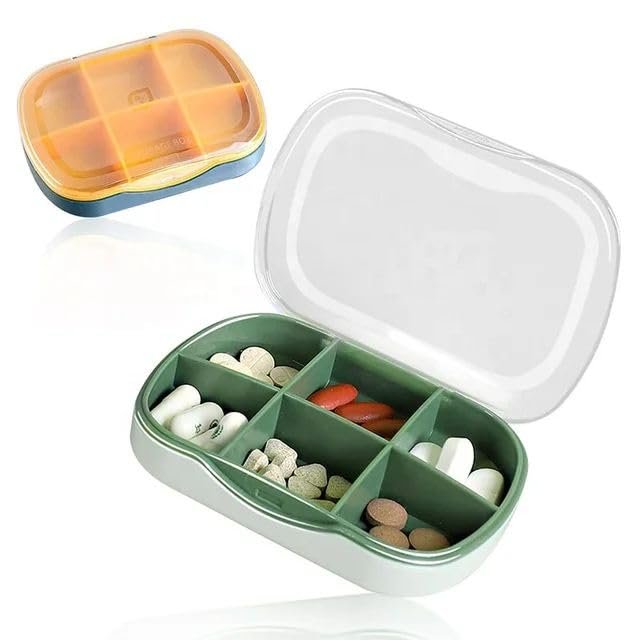 AMEEDARSHAN 6 Holder Storage Reminder Dispenser Compartments Day for Compartment Travel See Large Vitamin Container Portable Weekly Carry Pocket Fish Case Through Daily Oil Organizer
