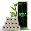 Beco Toilet Tissue Rolls | 3-ply, 1920 Pulls (160 x 12 Rolls) | Tissue Paper Roll, Toilet Paper Roll - Eco Friendly, Soft & Highly Absorbent, 100% Natural Bamboo, Chemical-Free, Hypoallergenic view 1