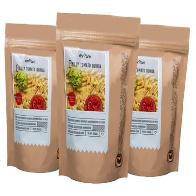 Evolve Quinoa Chips Healthy Snacks for Kids, Adults | Gluten Free, High Protein, Rich in Fiber, Energy Boosting, Preservative Free, Chilli Tomato Flavor - 100g Pack of 3