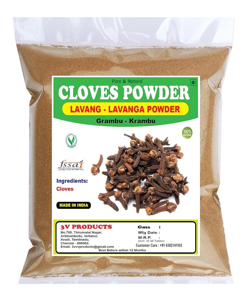 3V PRODUCTS Cloves Powder | Laung | Lavangalu | Lavangam | Grambu | Krambu 100g