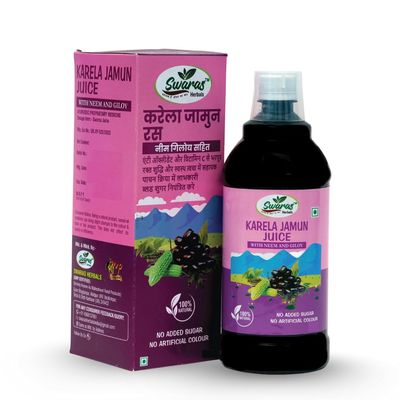 Swaras Herbals Karela Jamun Juice - Blend for Blood Sugar Support and Digestive Wellness | 1Ltr |