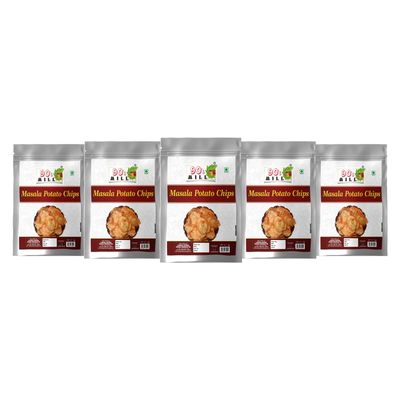 90's MILL Alu Batata Chips Potato Chip | Potato Chips Snacks | Winter Snacks | Hot Chips | Potato Chips Spicy | Andhra Snacks | Winter Sacks | Potato Chips Sprinkled Red Chilli,Salt-1Kg*5Pack