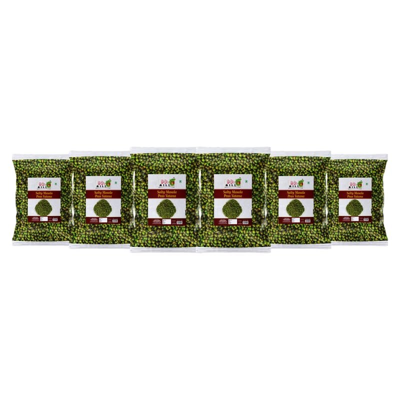 90's MILL Bombay Roasted Fried Spicy Green Peas/Chatpata Matar/Namkeen Peas||Namkeen Chatpata Matar/Roasted Peas Spicy Munching Crunchy Matar Namkeen Savoury Snack-900g*6Pack