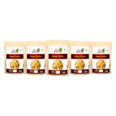 90's MILL Marwari Falhari aloo wafers | Aslee Marwar Ke Aloo Wafers | Potato Chips | Rich Potato wafers Tasty Yummy Snack Healthy Snack | Fast Vrat Upwaas Navratri Namkeen Snack-1Kg*5Pack