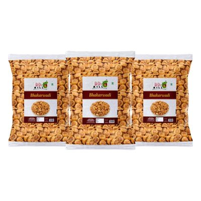90's MILL Bhakarwadi Chai Time Snack | Indian Namkeen Nashta | Traditional Indian Snacks | Party Snacks Indian Snack | Festival Season Diwali Rakhi Snack and Namkeen Savoury Snack-280g*3Pack