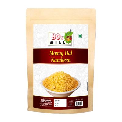 90's MILL Moong Dal Snacks Namkeen Salty Mung Snacks Tea Time Snacks | Plain Moong Mung Dal Namkeen Snack | Bachcho Ka Favourite Healthy Snack | Made with Healthy Ground Nut Oil-1Kg*1Pack