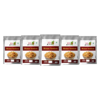 90's MILL Navratan Mixture All time Favourite Indian Snacks/Namkeen | Ready to eat | No Preservatives | Crsipy & Light Namkeen Snacks | Made In Healthy Natural Groundnut Peanut Oil-850g*5Pack