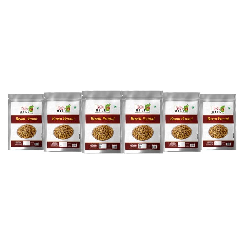 90's MILL Chanyache peeth groundnuts Masala Peanuts Healthy Peanuts | Crunchy and spicy | Rich in Protein | Evening Teatime wholesome snack Ready to Eat Crispy Namkeen-1Kg*6Pack